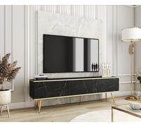 Meuble TV Blum Oro noir/marbre noir Royal 175 avec pieds dorés - montage automatique, style moderne et tendance, fonctionnel - Meubles de salon - Amazon 2024