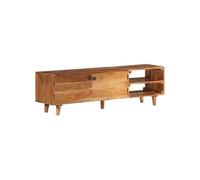 meuble tv bois 140x140x40 jaune, bois bois massif, bois, miel