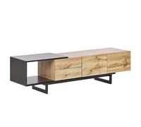 Beliani - Meuble TV - Fiora - en MDF et Acier, Bois Clair et Noir