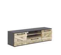 Beliani - Meuble TV - Salter - en Panneau de Particules de Bois et Métal, Bois C