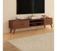Meuble TV Bois,Commode TV for Décoration de Salon,Console Multimédia TV avec 2/3 Tiroir et 2 Étagère Ouverte,Style Scandinave Ligne(01,4.4ft(135cm))