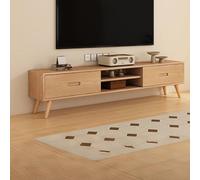 Meuble TV Bois,Commode TV for Décoration de Salon,Console Multimédia TV avec 2/3 Tiroir et 2 Étagère Ouverte,Style Scandinave Ligne(02,5ft(150cm))