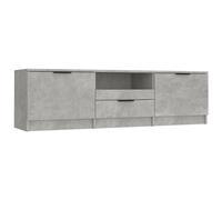 Meuble Tv Bois Contreplaqué 140x35x40 Cm Gris Béton Marron