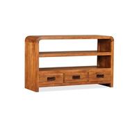 Meuble Tv Bois Massif Avec Finition En Sesham 90 X 30 X 55 Cm - Vidaxl Marron