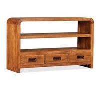 vidaXL Meuble TV Bois massif avec finition en Sesham 90 x 30 x 55 cm