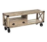 Meuble TV bois et métal 1 tiroir Silas Atmosphera Beige G