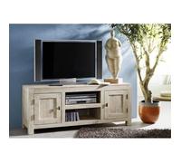Meuble TV - Bois massif d'acacia blanchi - NATURE WHITE #41