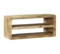 Meuble TV - Bois massif de manguier - 80x32x36 cm - Finition mat - Design industriel