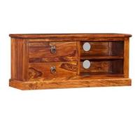 Meuble TV Bois massif de Sesham 90x30x40 cm Multicolor G