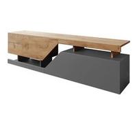 Meuble TV "Ceelias" -160 x 46 x 35 cm - Gris/Marron 3 G