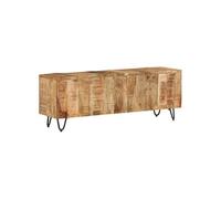 Meuble TV 110x30x40 cm Bois Massif de Manguier Divertissement Salon vidaXL