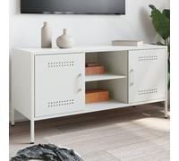 vidaXL Meuble TV 842993 – acier blanc, 100,5×39×50,5 cm