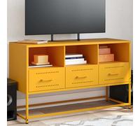 vidaXL Meuble TV jaune moutarde 100,5x39x60,5 cm acier