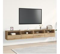 Meuble TV - Chêne artisan - 100x30x30 cm - Bois d'ingénierie - Design contemporain