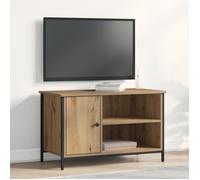 Meuble TV - Chêne artisanal - 80x40x50 cm - Finition mate - Design contemporain