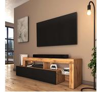 Meuble tv - Chêne et noir - Asten - 172cm