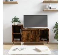 Meuble TV Chêne fumé 100x35x55 cm Bois d ingénierie Marron G