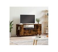 vidaXL Meuble TV à roulettes – Rangement, Moderne, Chêne fumé (Bois d'ingénierie)