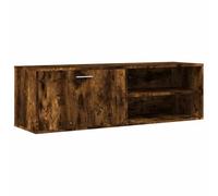 vidaXL Meuble TV Armoire 120x34x37 cm – étagères et porte, rangement, chêne fumé, bois d'ingénierie