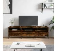 vidaXL Meuble TV – 6 compartiments avec pieds – Chêne fumé, bois d'ingénierie