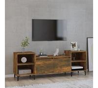 Meuble TV Chêne fumé 160x35x55 cm Bois d ingénierie