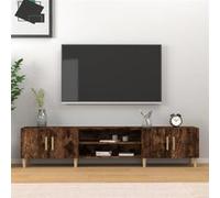 Meuble TV chêne fumé 180x31,5x40 cm bois d ingénierie chêne fumé G