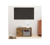 vidaXL Meuble TV Chêne fumé – Bois d'ingénierie 60 x 24 x 32 cm