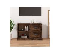 Vidaxl Meuble Tv Chêne Fumé 73x35,5x47,5 Cm Bois D'ingénierie Multicolore