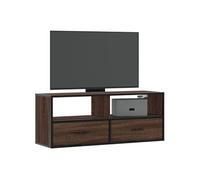 Meuble TV chêne marron 100x31x39,5cm bois d ingénierie et métal