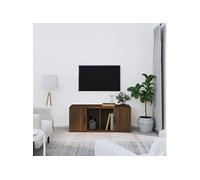 Vidaxl Meuble Tv Chêne Marron 100x35x40 Cm Bois D'ingénierie Marron