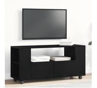 vidaXL Meuble TV Chêne noir bois d'ingénierie 102 x 34,5 x 43 cm avec roulettes Design contemporain