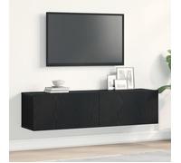Meuble TV chêne noir 120x30x30,5 cm bois d ingénierie