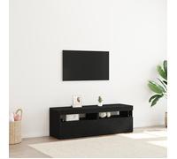 vidaXL Meuble TV - Chêne noir 150x60x50 cm LED intégré 2 pcs Design contemporain