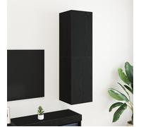 Meuble TV - Chêne Noir - 30,5x30x110 cm - Bois d'ingénierie - Finition mate