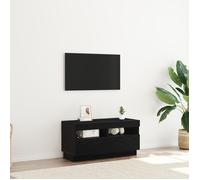 vidaXL Meuble TV – Chêne noir – 80x35x40 cm – LED intégrées – Design contemporain