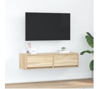 Meuble TV - Chêne Sonoma - 100x31x25,5 cm - 2 tiroirs - Style contemporain