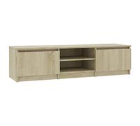 Meuble TV - VIDAXL - Chêne sonoma - 140x40x35,5 cm - 2 tiroirs - 2 compartiments ouverts