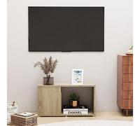 Meuble TV, chêne Sonoma, 60 x 24 x 32 cm, en matériau dérivé du bois, robuste, avec compartiments ouverts, idéal comme bibliothèque pour le salon et la chambre à coucher