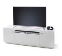 Meuble TV coloris blanc - noir - Longueur 79 x Hauteur 35 x Profondeur 39 cm