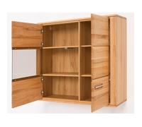 Meuble TV coloris hêtre huilé - Longueur 154 x Hauteur 54 x Profondeur 51 cm