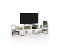 IDMarket Meuble TV combiné Leonard 3 pièces modulables salon/chambre/bureau 140-205×30×43 cm