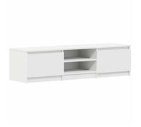 Meuble TV - Compartiment ouvert - Blanc 140x40x35,5cm Bois d'ingénierie armoire multimédia/Buffet Salon Aspect Elegant* 6748023