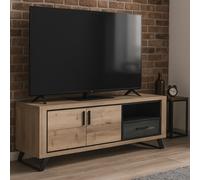 Meuble TV contemporain 2 portes 1 tiroir 180 cm + LED PERO
