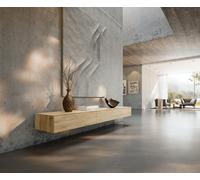 Meuble-TV Cuor 200 cm Céramique Laminam® Sabbia Teinte chêne 1 Clapet 1 Tiroir Flottant