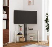 Vidaxl Meuble Tv D'angle 3 Niveaux Pour 32-70 Pouces Noir Et Argenté Multicolore