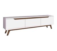 Hanah Home Meuble TV D1 Carl aggloméré Blanc / Noyer 180 x 49 x 35 cm