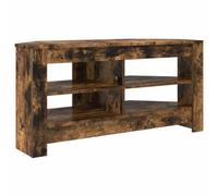 Meuble TV d'Angle 102 x 40,5 x 45 cm Chêne Fumé Bois d'Ingénierie | Design minimaliste, forme rectangulaire, teintes neutres, étagères multiples, surface mate, montage à deux, usage intérieur
