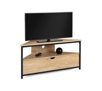 Meuble Tv d'Angle Bois Moderne Salon + Placard Industriel 100 cm