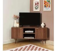 Meuble TV d'angle JEANNE effet noyer 115cm - Bois