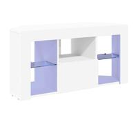 vidaXL Meuble TV LED d'Angle Blanc 100 x 40 x 50 cm Bois d'ingénierie